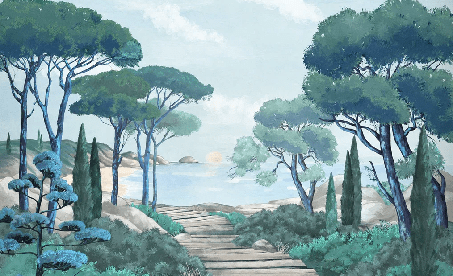 Papier peint balade dans les calanques, XXL, tendance