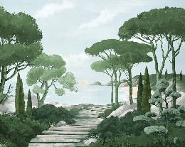 Carta da parati passeggiata nelle calanques verdi