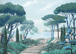 Papier peint balade dans les calanques - Muralconcept