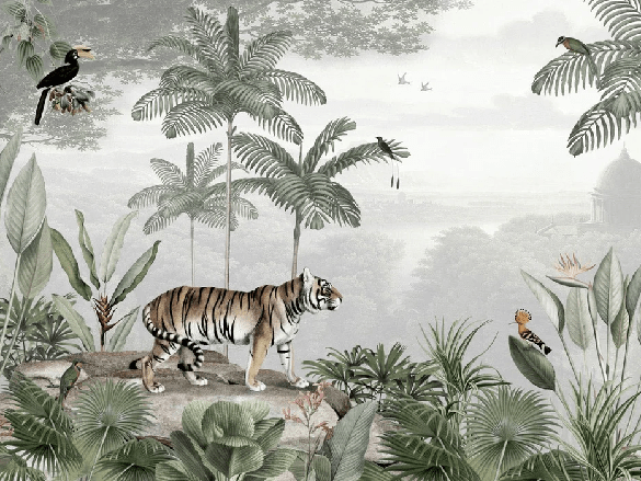 Papier peint jungle des félins - Muralconcept