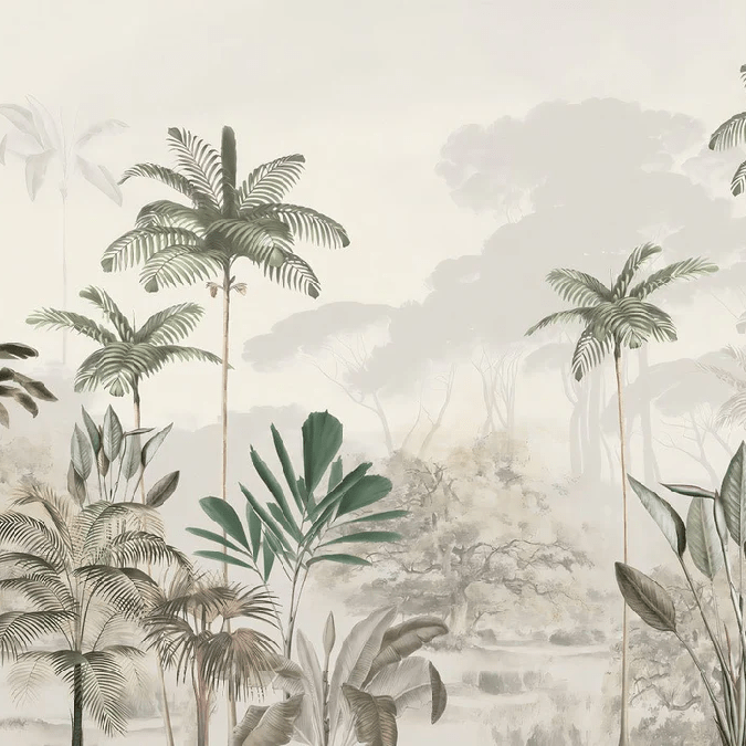 Papier peint panoramique jungle eden vert