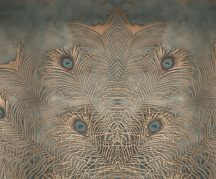 Carta da parati Maestosa Piuma di Pavone