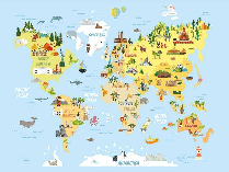 Papier peint chambre enfant mappemonde