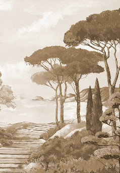 Carta da parati passeggiata nelle calanques monocromatica