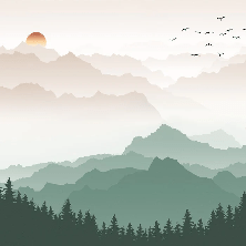 Carta da parati Mountain in mist terracotta