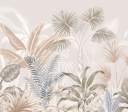 Papier peint panoramique jungle terracotta - Muralconcept