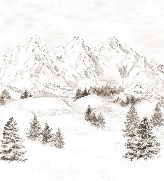 Papier peint montagne massif des Alpes, XXL, tendance