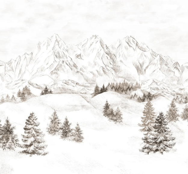 Papier peint montagne massif des Alpes - Muralconcept