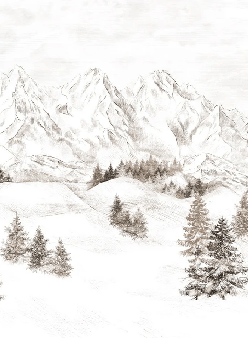 Carta da parati con montagne delle Alpi