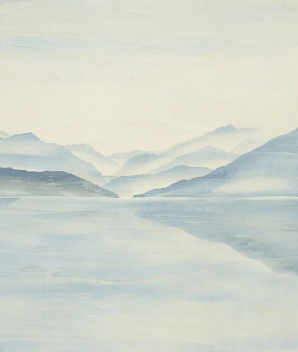 Papier Peint Vue Grand Albigny | Les Bleus du Lac® - Muralconcept