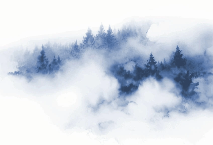 Carta da parati Brume des Cimes blu