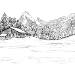 Papier peint montagne Suisse - Dent d'Oche - Muralconcept