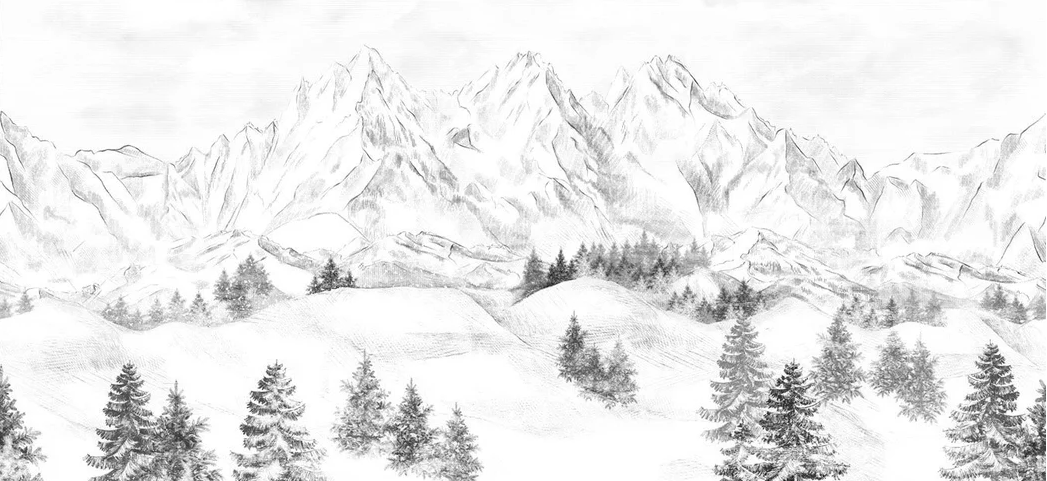 Papier peint montagne massif des Alpes - Muralconcept