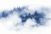 Carta da parati Brume des Cimes blu