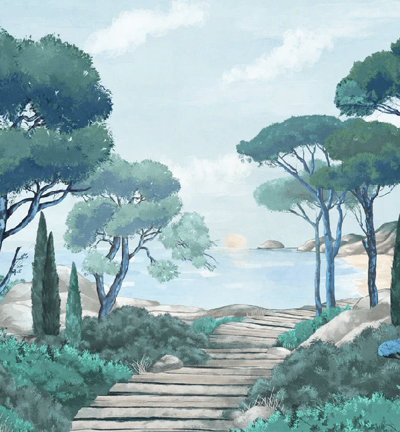 Papier peint balade dans les calanques - Muralconcept