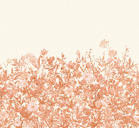 Carta da parati con fiori di terracotta