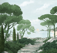 Carta da parati passeggiata nelle calanques verdi