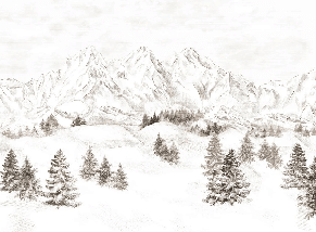 Papier peint montagne massif des Alpes - Muralconcept
