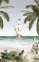 Papier peint la baie aux pirates - Muralconcept