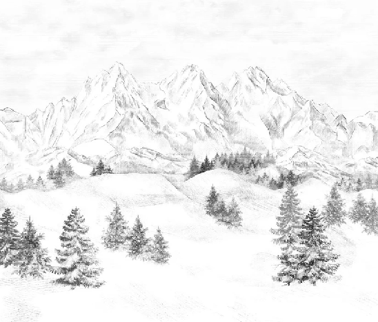 Papier peint montagne massif des Alpes - Muralconcept