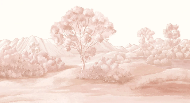 Poetic landscape wallpaper jasmine - Muralconcept