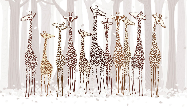 Papier peint Élégantes Girafes