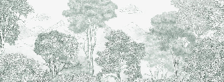Sfondo panoramico verde foreste e montagne