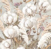 Papier peint panoramique fleur coton