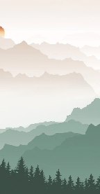 Carta da parati montagna nella nebbia terracotta