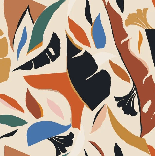 Carta da parati contemporanea con motivi vegetali