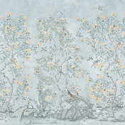 Papier peint chinoiserie garden bleu - Muralconcept
