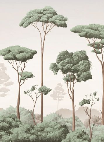 Papier peint brise légère pinède, XXL, tendance