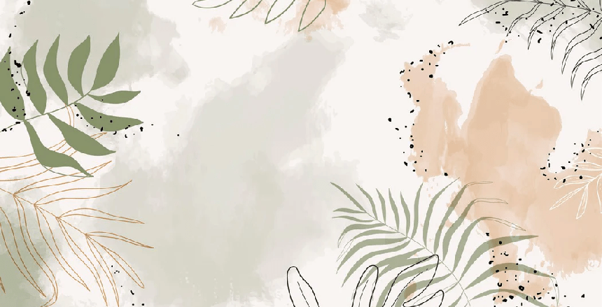 Papier peint panoramique aquarelle végétale, XXL, tendance