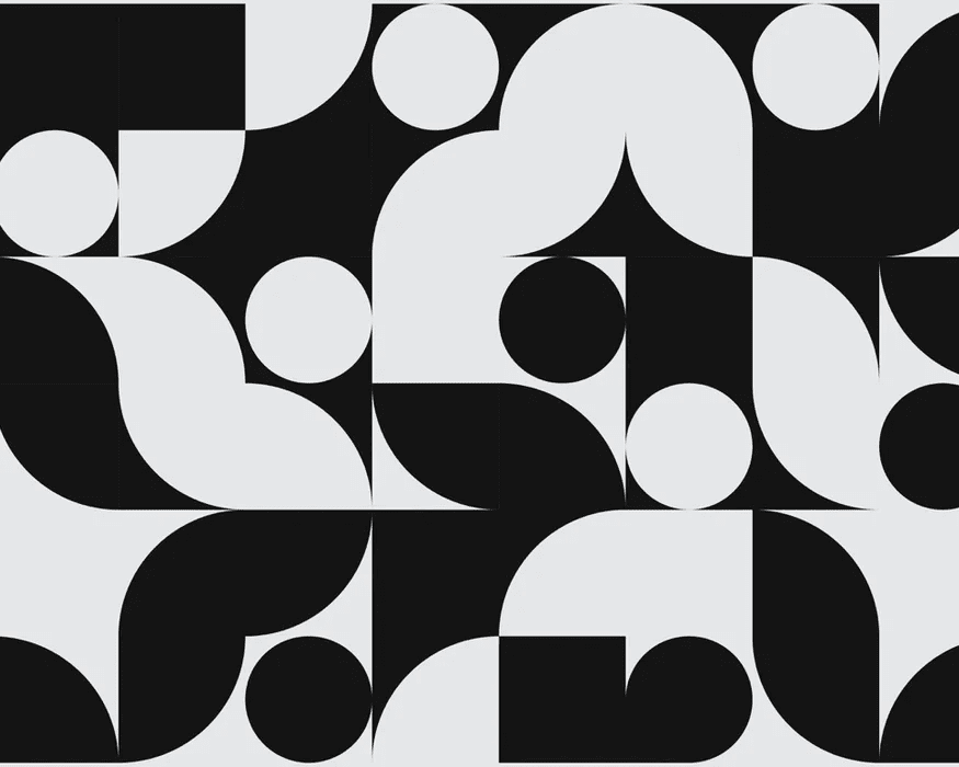 Modern black and white shape wallpaper - Muralconcept