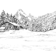 Papier peint montagne Suisse - Dent d'Oche - Muralconcept