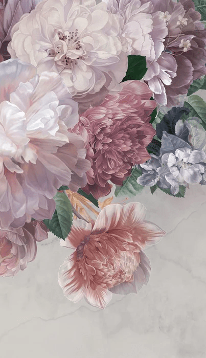 Peonies panoramic wallpaper - Muralconcept