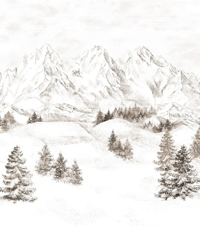 Carta da parati con montagne delle Alpi