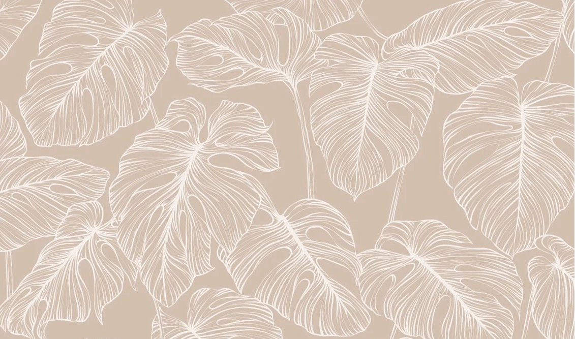 Papier peint feuille monstera sable - Muralconcept