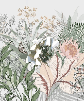 Papier peint panoramique floral botanic - Muralconcept