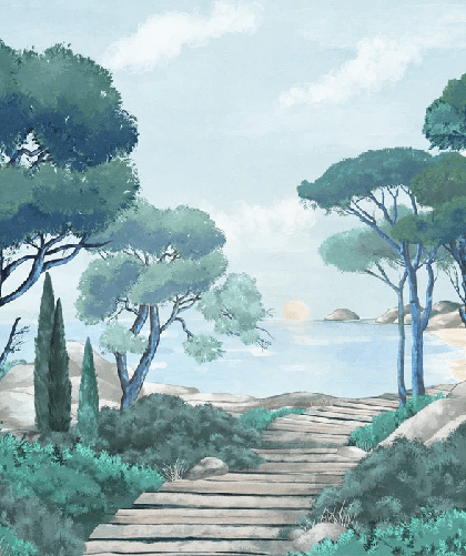 Papier peint balade dans les calanques - Muralconcept