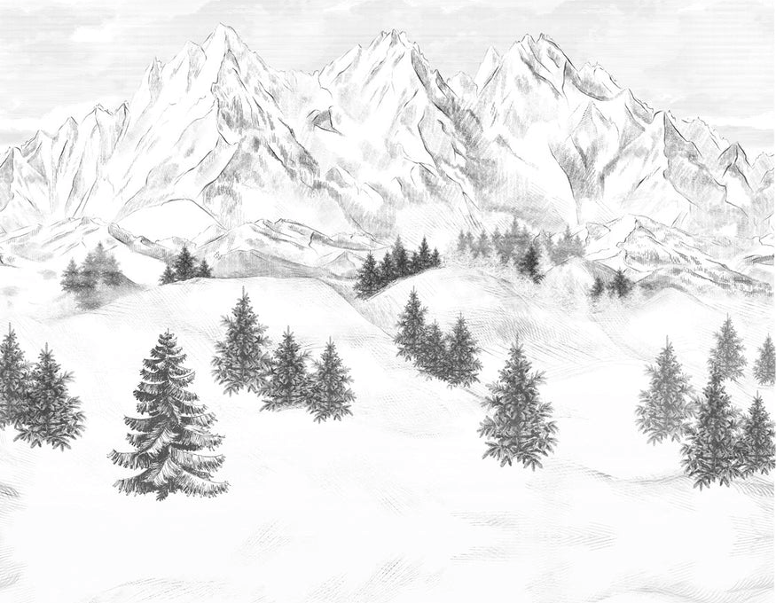 Papier peint montagne sommets de Chamonix