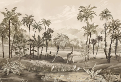 Papier peint jungle Zaphira sépia