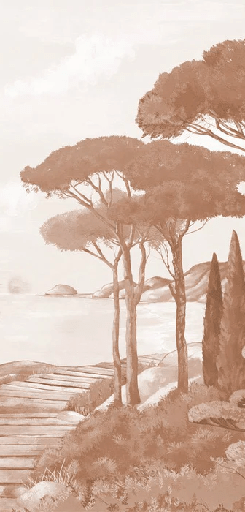 Papier peint balade dans les calanques terracotta - Muralconcept