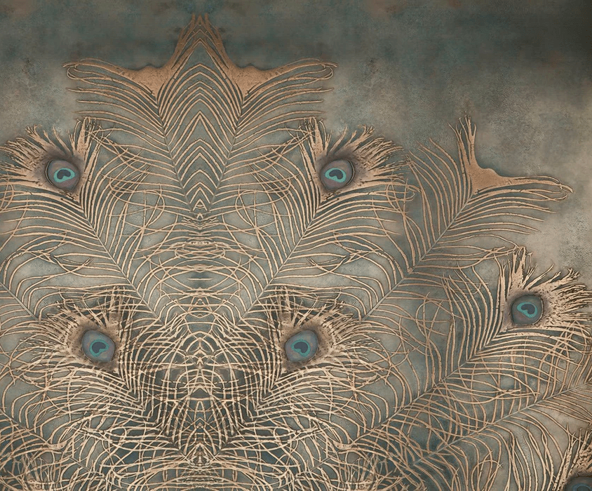 Carta da parati Maestosa Piuma di Pavone