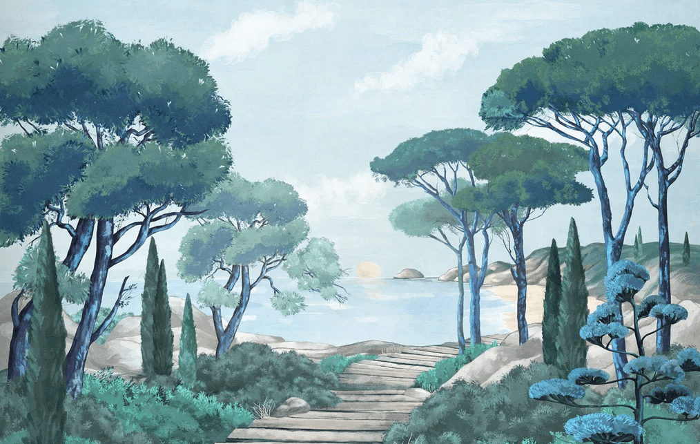 Papier peint balade dans les calanques - Muralconcept