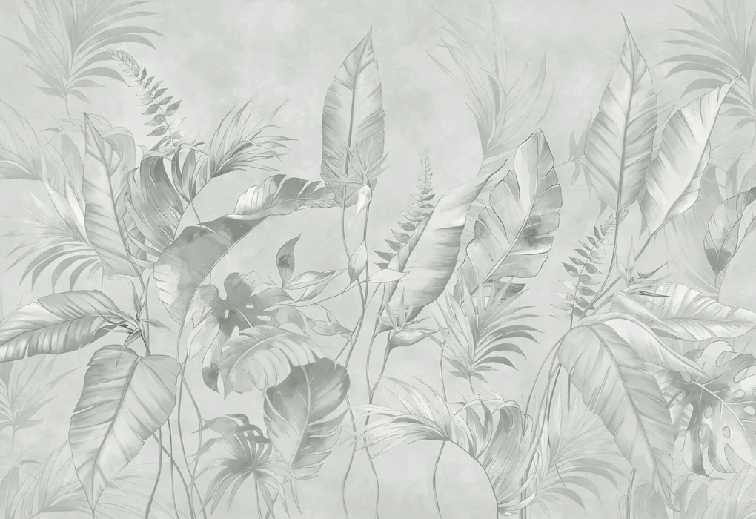 Papier peint élégante jungle sauge