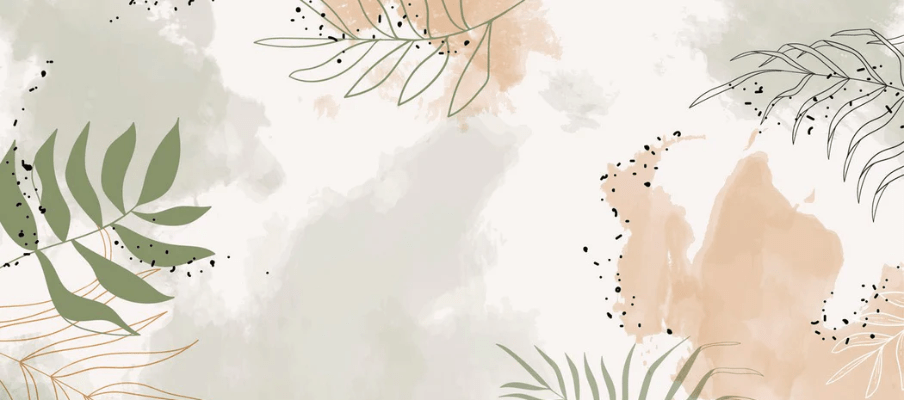 Papier peint panoramique aquarelle végétale, XXL, tendance