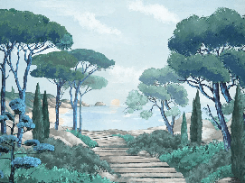 Papier peint balade dans les calanques - Muralconcept