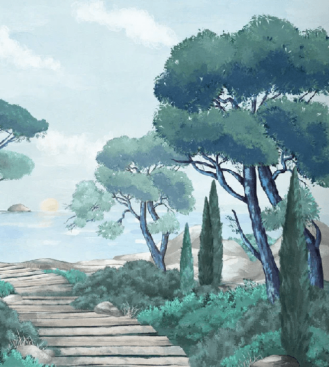 Papier peint balade dans les calanques - Muralconcept