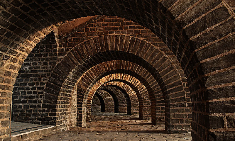 Papier peint Trompe l'oeil Bricks Passage - Muralconcept